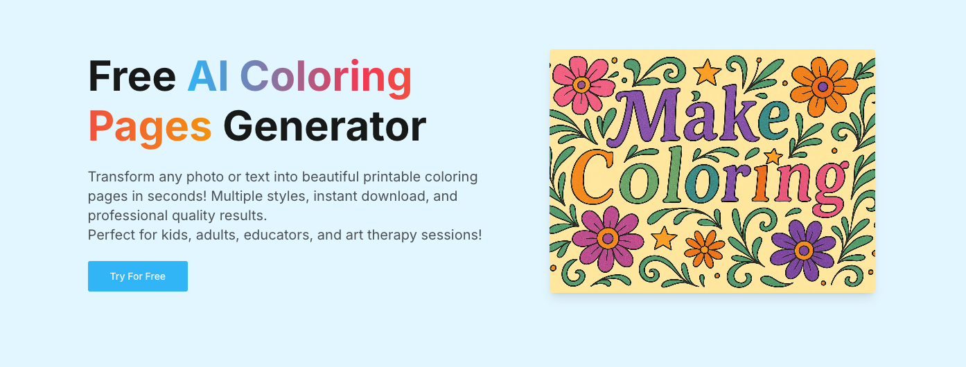 AI Coloring Pages Generator screenshot