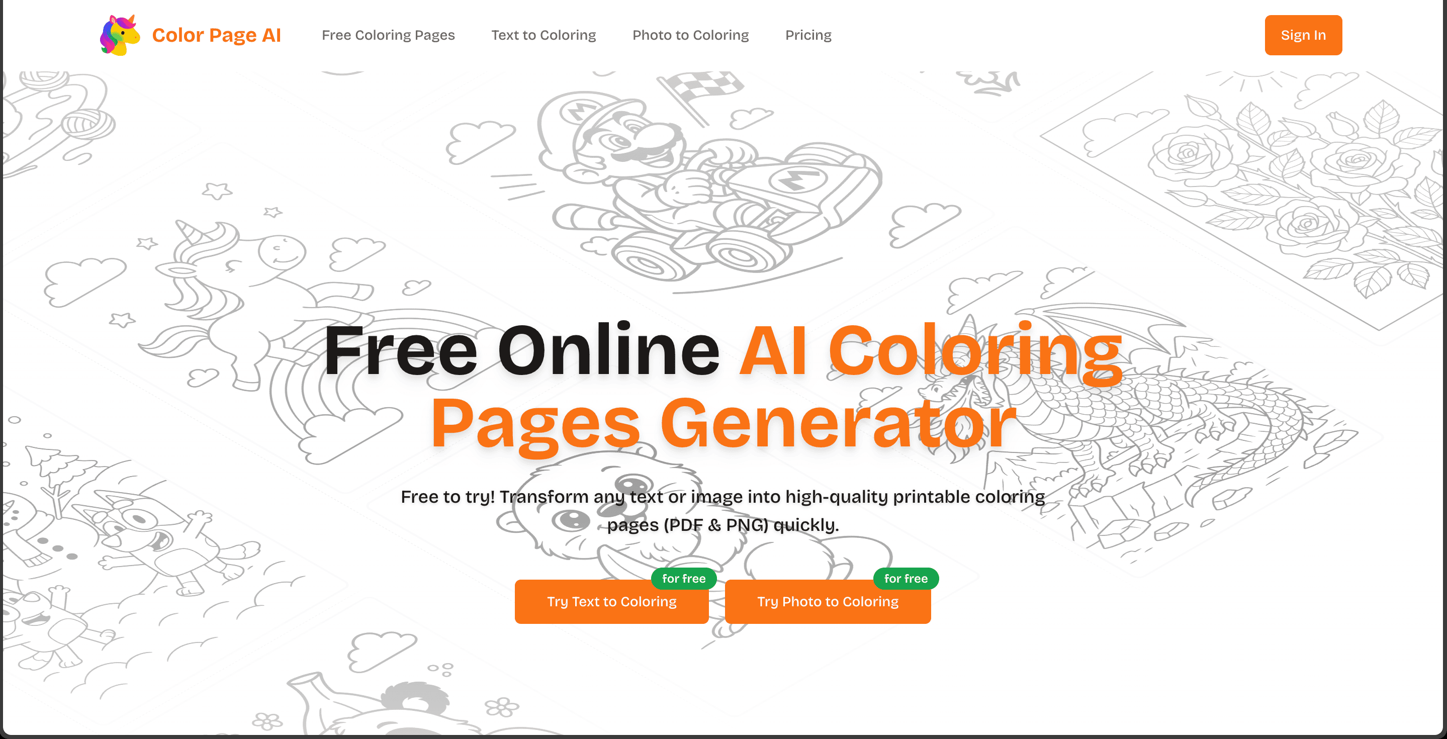 Color Page AI screenshot