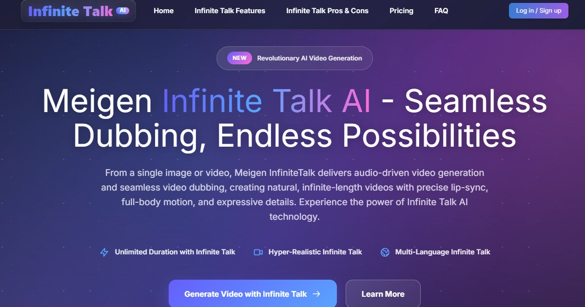 Infinite Talk AI screenshot