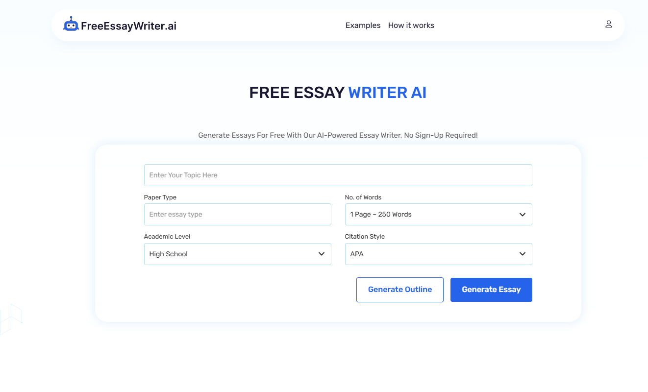 FreeEssayWriter.ai screenshot