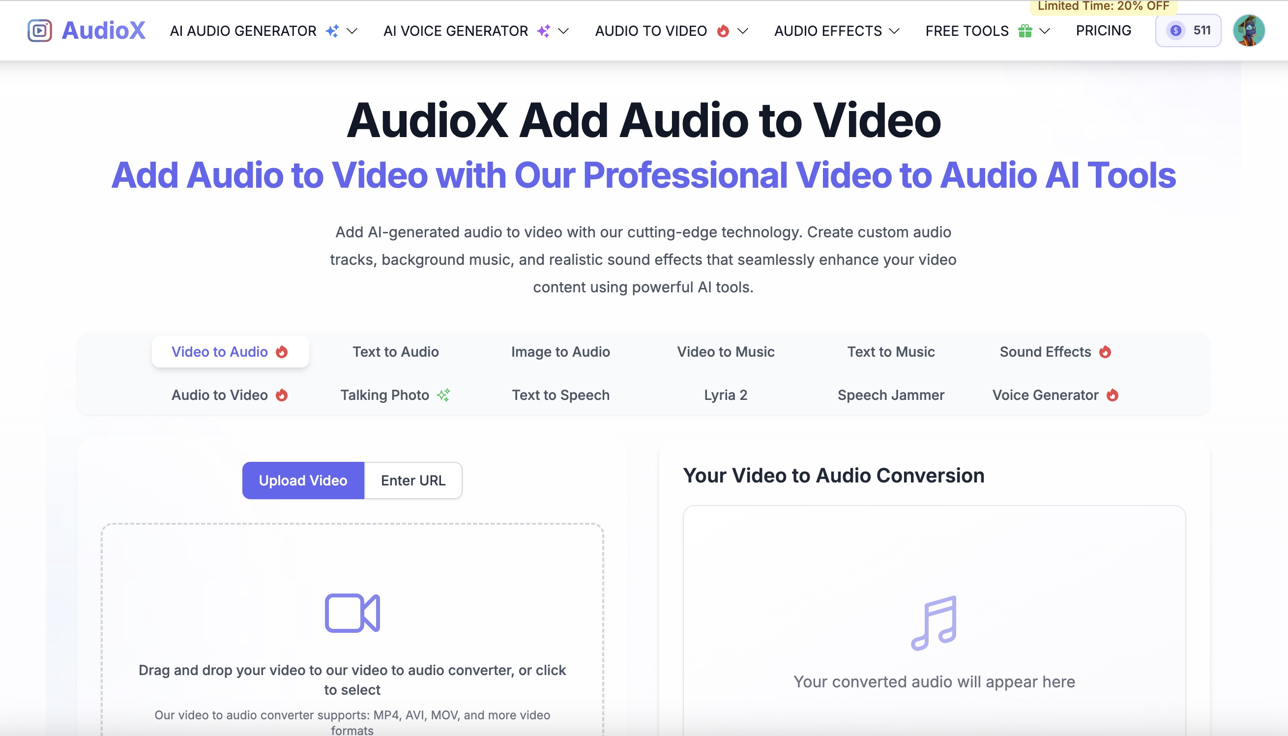 AudioX screenshot