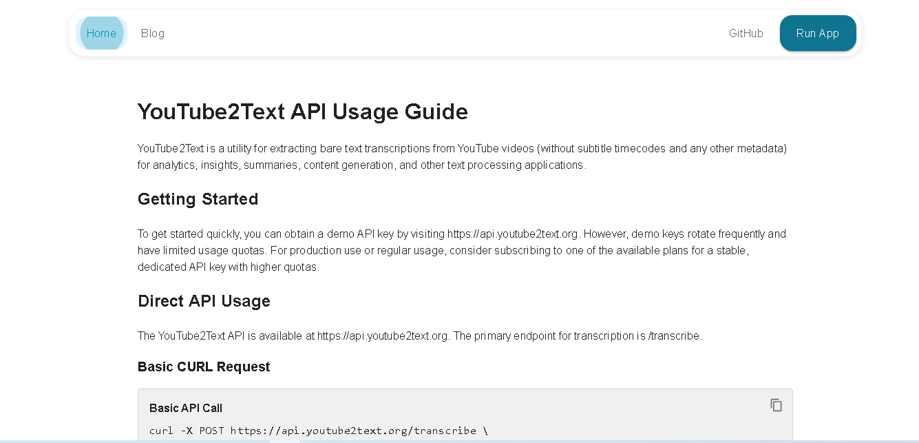 YouTube2text screenshot