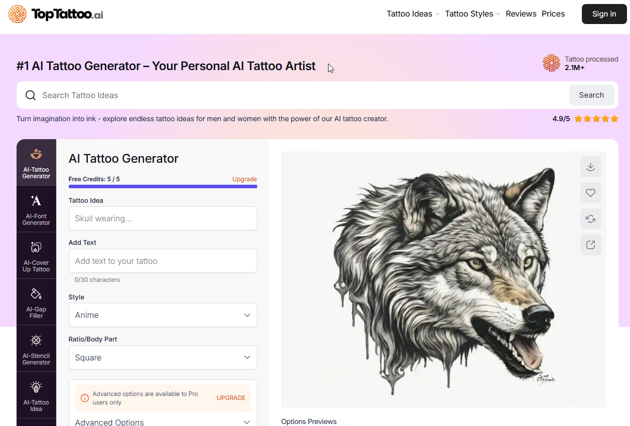 Toptattoo.ai screenshot