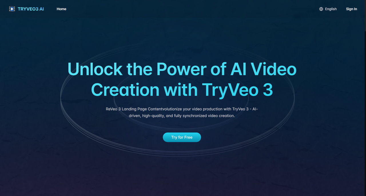TryVeo3.ai: Free Access to Google Veo 3 for AI Video Generation screenshot