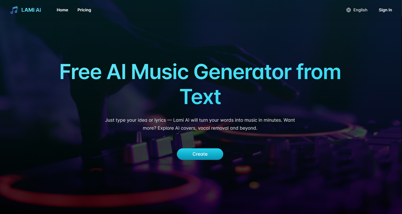 Lami.ai: Free AI Music Generator from Text screenshot