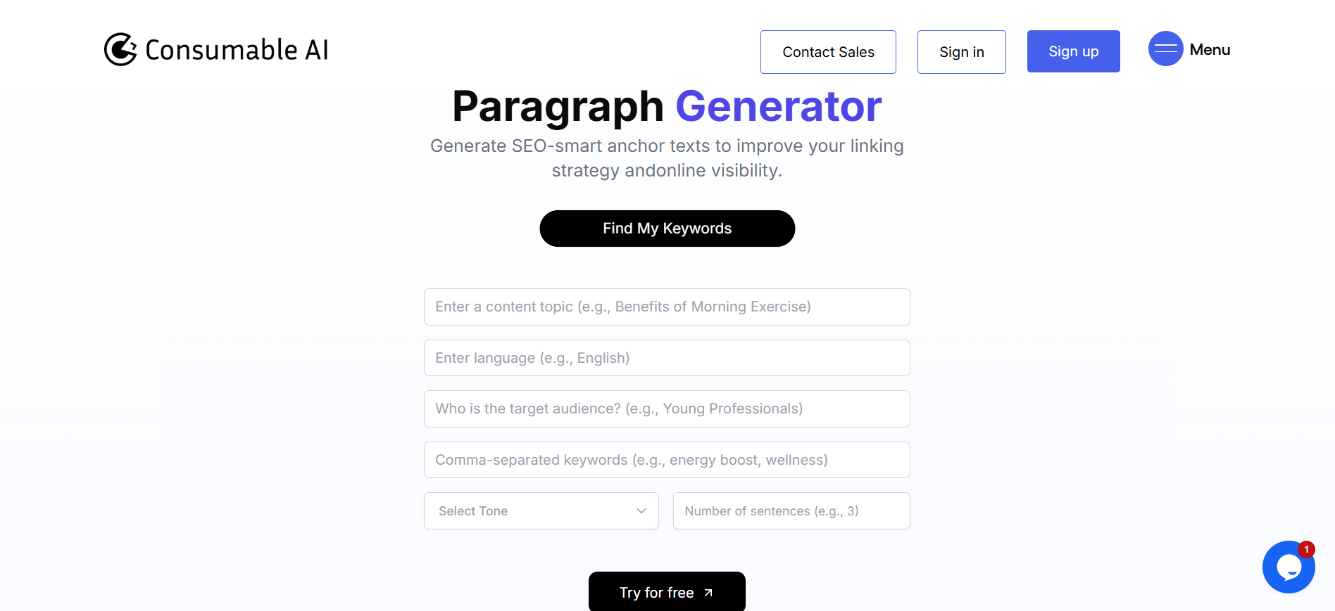 Paragraph Generator screenshot